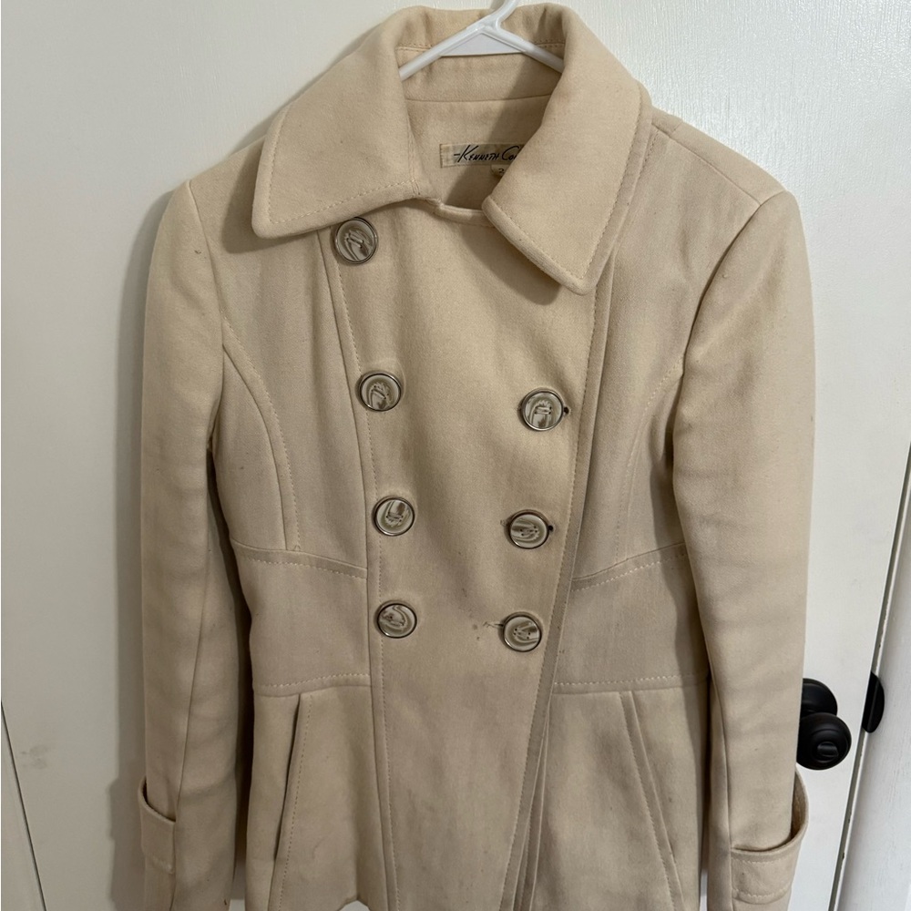 Cream colored Kenneth Cole coat